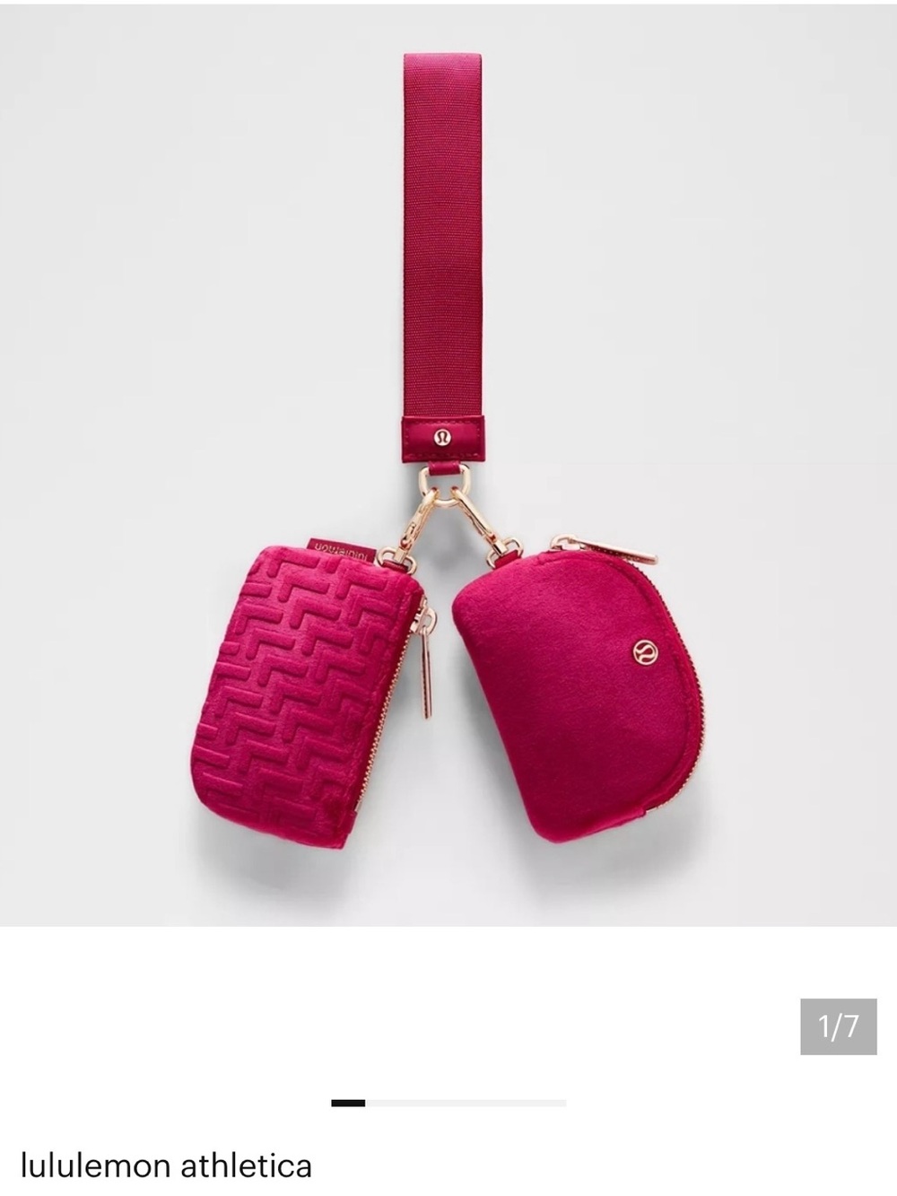 lululemon athletica Double Pouch Wristlet in Bright Fuchsia
